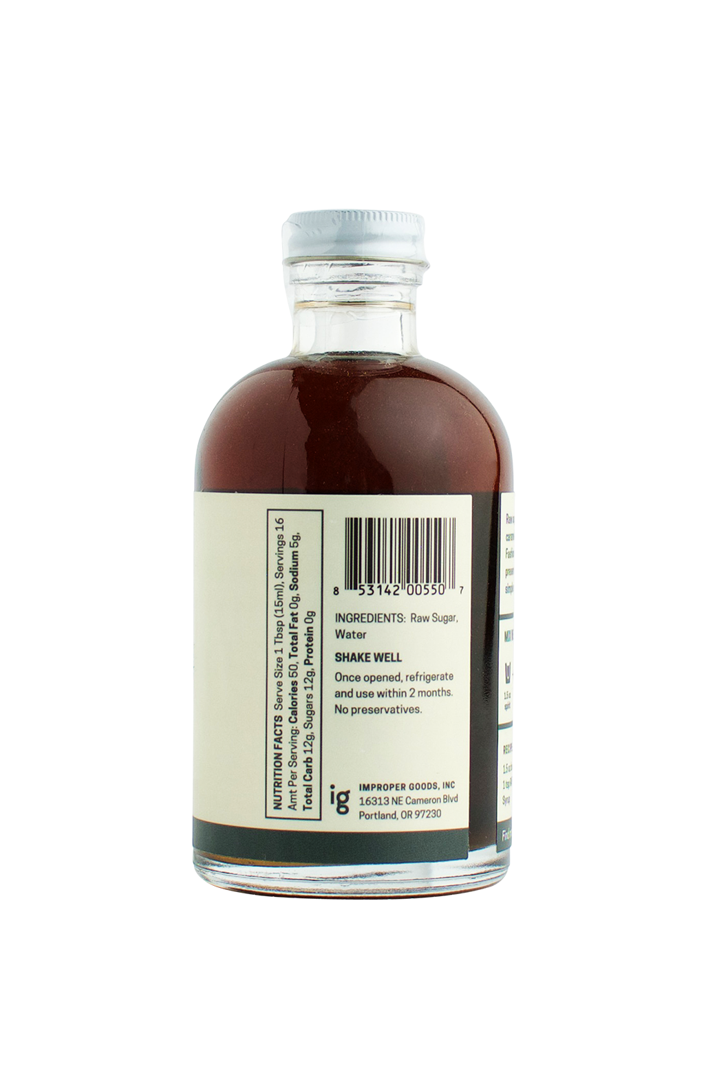 RAFT Demerara Syrup - Improper Goods, LLC