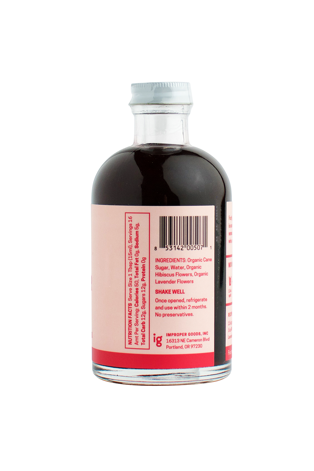 RAFT Hibiscus Lavender Syrup - Improper Goods, LLC
